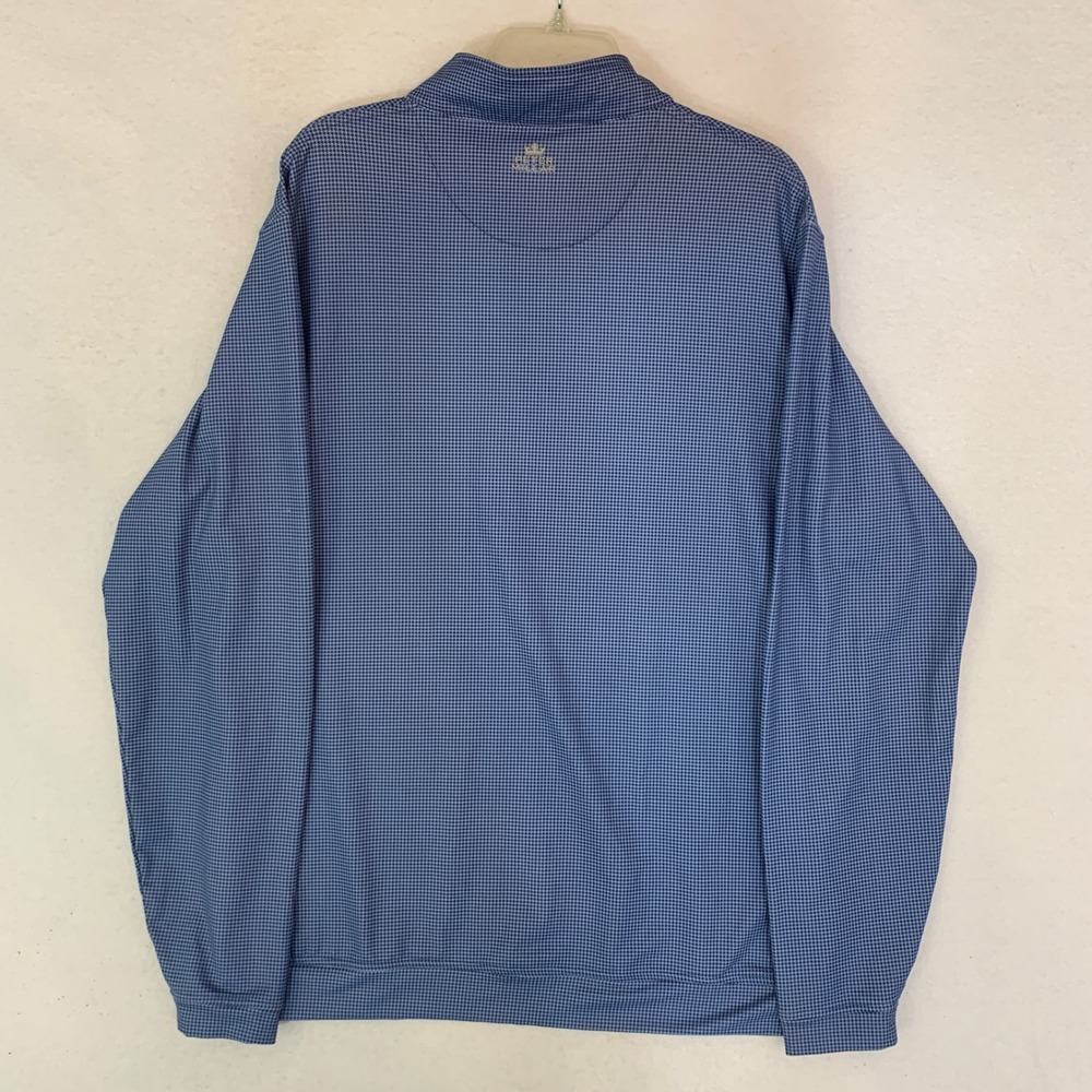 Peter Millar Perth Performance Sweater Men XL Blue Houndstooth 1/4 Zip Pullover - Picture 4 of 11
